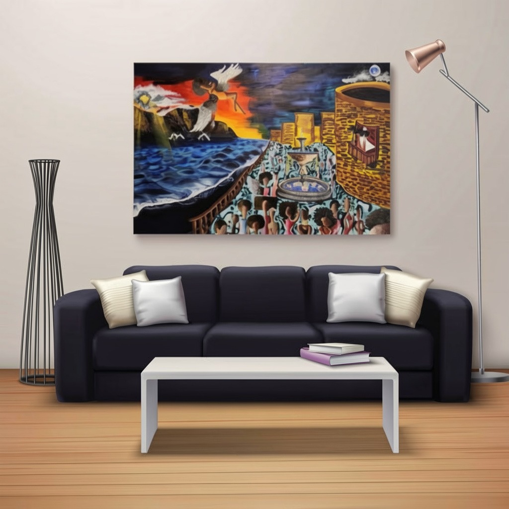 Baptism by Naomi Artworks, staged in a living room