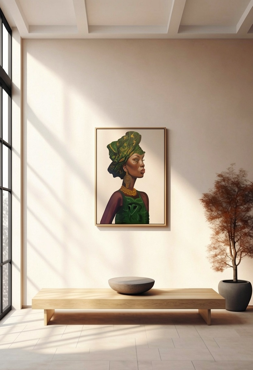 An original Naomi Artworks portrait staged on a gallery-style wall